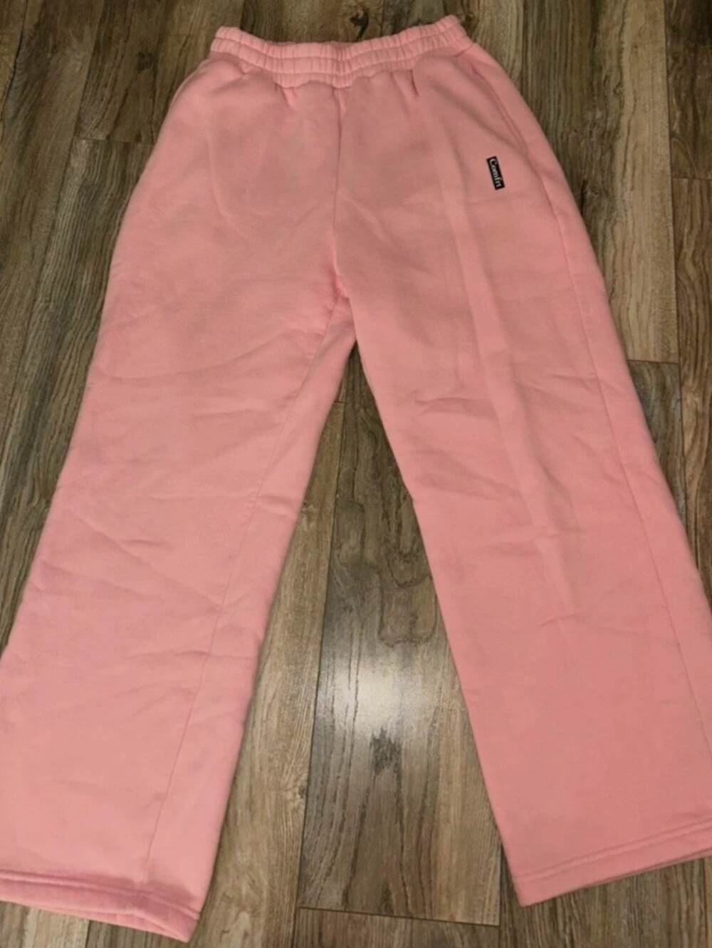 Comfrt Cozy Pink Wide-Leg Pants with Elastic Waist